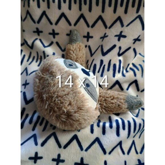Cloud Island Sloth Baby Security Blanket Lovey Blue Satin Trim Soft Plush - Picture 7 of 7